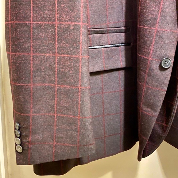 NEW INC International Concepts Men's Blazer Red Check 3XLT Big and Tall - Picture 7 of 15